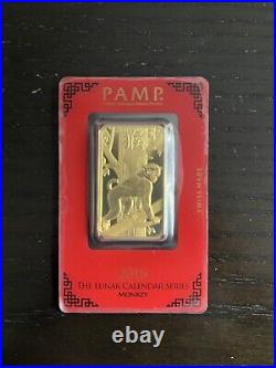 PAMP Suisse 1 Oz 2016 Lunar Calendar Series Monkey Gold Bar