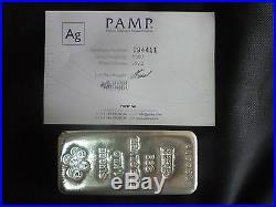 PAMP Suisse 1 kg kilo. 999 Silver Cast Bar (with Certificate)