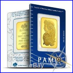 PAMP Suisse 1 oz. 9999 Gold Lady Fortuna Design Bar/Ingot Sealed in Assay Card