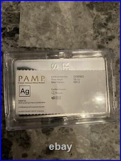 PAMP Suisse 10 oz. 999 Silver Bar In Assay RARE HARD TO FIND