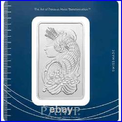 PAMP Suisse 100 Gram Lady Fortuna 999.0 Fine Silver Bullion Bar Certified Sealed