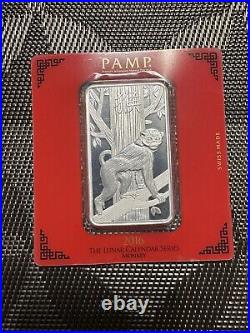 PAMP Suisse 100 Gram Silver Bar 2016 Lunar Year of the Monkey