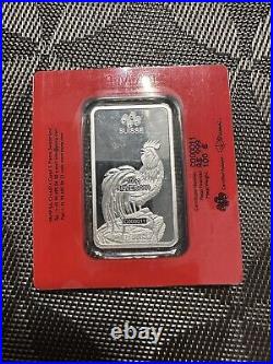 PAMP Suisse 100 Gram Silver Bar 2017 Lunar Year of the rooster