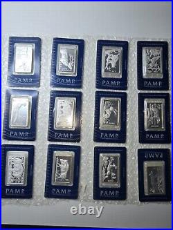 PAMP Suisse 12 silver bars 1oz Poland animals Series. 1000pcs Mintage, VERY RARE