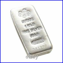 PAMP Suisse 1kg. 999 Cast Silver Bullion Bar 1 Kilogram