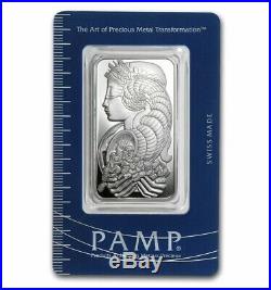 PAMP Suisse 1oz Fortuna Silver Bar. 999 Fine withAssay Lot of 5 sequential