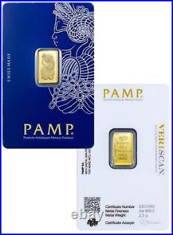 PAMP Suisse 2.5 Gram Gold Bar Fortuna With VeriScan Certificate