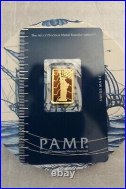 PAMP Suisse 2.5g GOLD Bar STATUE OF LIBERTY sealed assay card
