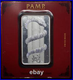PAMP Suisse 2013 Year of the Snake 100 gram 999 fine silver bar C707