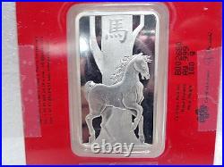 PAMP Suisse 2014 Lunar Horse 100 Gram Silver Bar Assay Card Year of the Horse