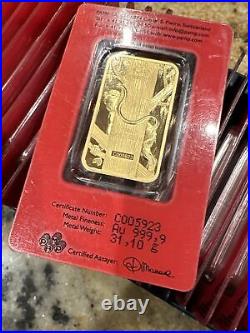 PAMP Suisse 2016 Lunar Year Of The Monkey 1 oz Gold Bar in Assay 1 oz Gold Bar