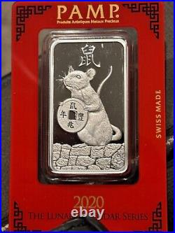 PAMP Suisse 2020 RAT 1 oz Silver Bar (31.10g @ 0.999 pure) cert. # C 000245