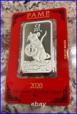 PAMP Suisse 2020 RAT 1 oz Silver Bar (31.10g @ 0.999 pure) cert. # C 000245