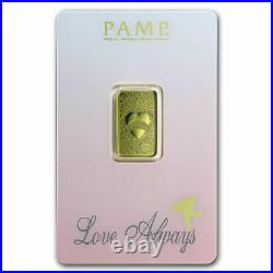 PAMP Suisse 5 Gram 999.9 Fine Gold Bar Love Always in Assay