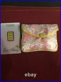 PAMP Suisse 5 Gram 999.9 Fine Gold Bar Love Always with 14KT Gold Bezel