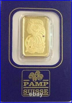 PAMP Suisse 5 Gram 999.9 Gold Bar Fortuna Assay rare 365427