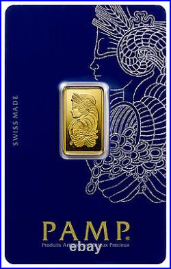 PAMP Suisse 5 Gram. 9999 Gold Bar Fortuna With Assay