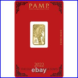 PAMP Suisse 5 Gram Gold Bar 2022 Lunar Year Of The Tiger