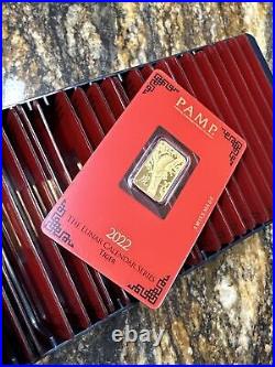 PAMP Suisse 5 Gram Gold Bar 2022 Lunar Year Of The Tiger