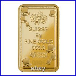 PAMP Suisse 5 Gram Gold Bar Willy Wonka Golden Ticket