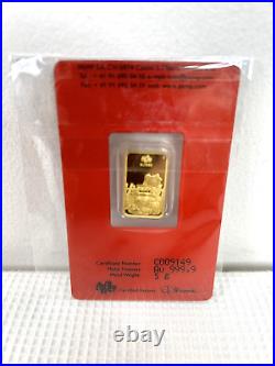 PAMP Suisse 5 Gram Gold Bar With Assay 2019 Pig Lunar Calendar Series NEW