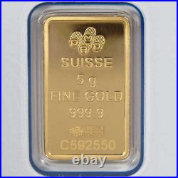 PAMP Suisse 5 g. 9999 Fine Gold Bar Certified Investment SKUOPC108