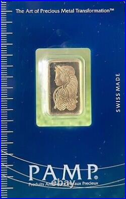 PAMP Suisse 5 grams Gold Bar Lady Fortuna Sealed in Assay Certified 5 g