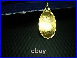 PAMP Suisse 999.9 Gold Oval 2.5 gram Bar Lady Fortuna Hologram Pendant