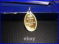PAMP Suisse 999.9 Gold Oval 2.5 gram Bar Lady Fortuna Hologram Pendant