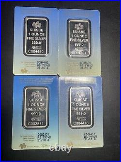 PAMP Suisse Faith series RARE 4x 1 oz Fine Silver Bar 999.0 BU