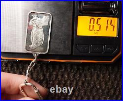 PAMP Suisse Falcon key chain fob pendant 1/2oz 999 FINE Silver art bar C3501