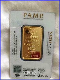 PAMP Suisse Fortuna 1 Ounce Fine Gold Bar Bullion 999.9 NEW & SEALED-FREE P&P