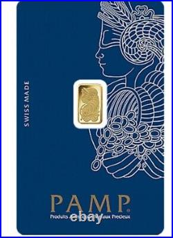 PAMP Suisse Fortuna 1 gram. 9999 Gold 24k Bar Sealed Assay Card In Stock