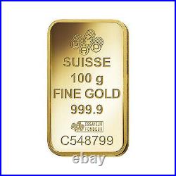 PAMP Suisse Fortuna 100 gram. 999 Fine Gold Bar SEALED IN VERISCAN ASSAY CARD