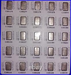 PAMP Suisse Fortuna 25x1 gram Platinum Bar 0.9995 Fine in Sealed Assay