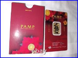 PAMP Suisse Good Luck 5 Grams Pure Gold Bar 2023 Japanese Lucky Cat (In Assay)