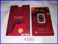 PAMP Suisse Good Luck 5 Grams Pure Gold Bar 2023 Japanese Lucky Cat (In Assay)