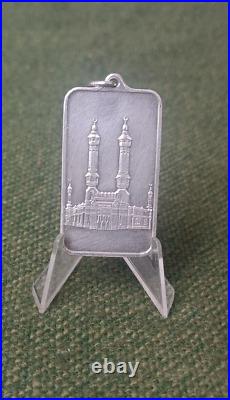 PAMP Suisse Ka'Bah Mecca Vintage Rare 1 oz Fine Silver Bar Pendant. 999