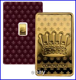 PAMP Suisse King Charles Coronation 1 Gram 9999 Pure gold bar