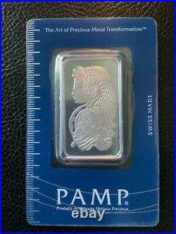 PAMP Suisse Lady Fortuna 1oz Platinum Bar. 9995 Fine SEALED IN ASSAY CARD