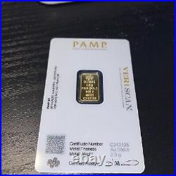 PAMP Suisse Lady Fortuna 2.5 gram Gold Bar in Assay