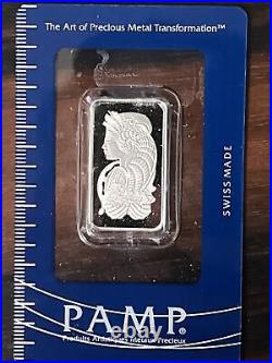 PAMP Suisse Lady Fortuna 20 Gram. 999 Platinum Bar, Sealed With Assay #C003317