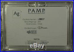 PAMP Suisse Lady Fortuna 250g. 999 Silver Bar with Case and COA