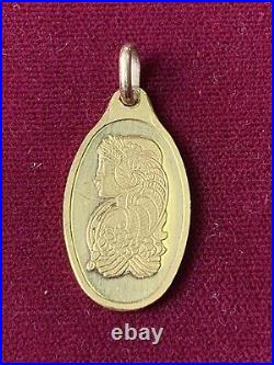 PAMP Suisse Lady Fortuna 5 Gram. 9999 Fine Gold Oval Pendant / Bar