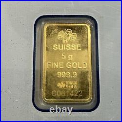 PAMP Suisse Lady Fortuna 5 grams Gold Bar in Assay FREE SHIPPING