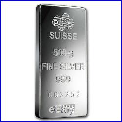 PAMP Suisse Lady Fortuna 500 g gram 1/2 kg kilo. 999 Silver Bar
