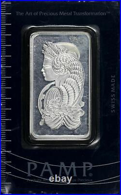 PAMP Suisse Lady Fortuna 50g. 999 Fine Silver Bar in Assay Certified #C000904