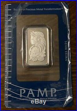 PAMP Suisse Lady Fortuna Platinum Bar 1/2 oz 999.5 Fine in Assay