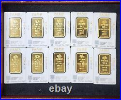 PAMP Suisse Lady Fortuna Veriscan 100 gram Gold Bar In Assay Lot of 10