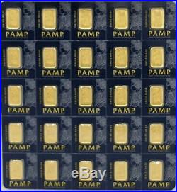 PAMP Suisse Lady Fortuna Veriscan (In Assay) Sheet of 25 1 gram bars (1g x 25)